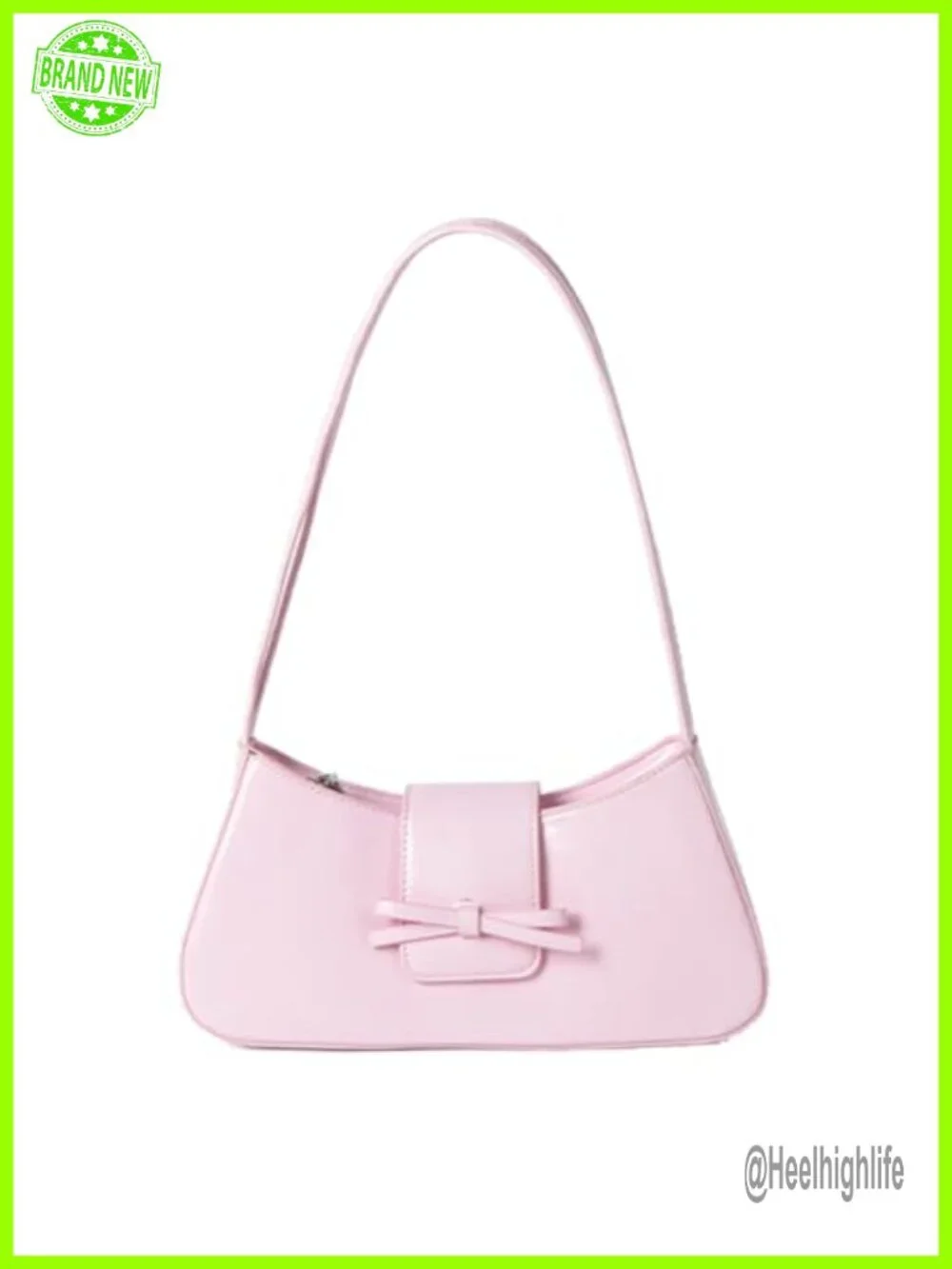 Patent Leather Hobo Shoulder Bag with Bow Y2K Clutch Purse